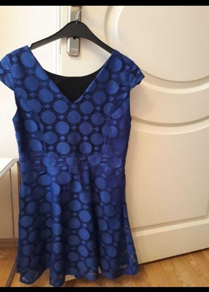 Mavi mini elbise - Görsel 2