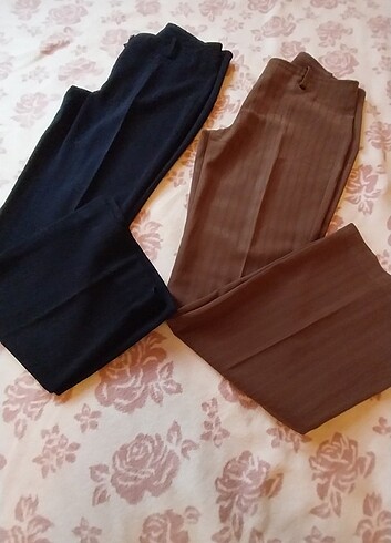 2 adet kumas pantolon lacivert,taba renk