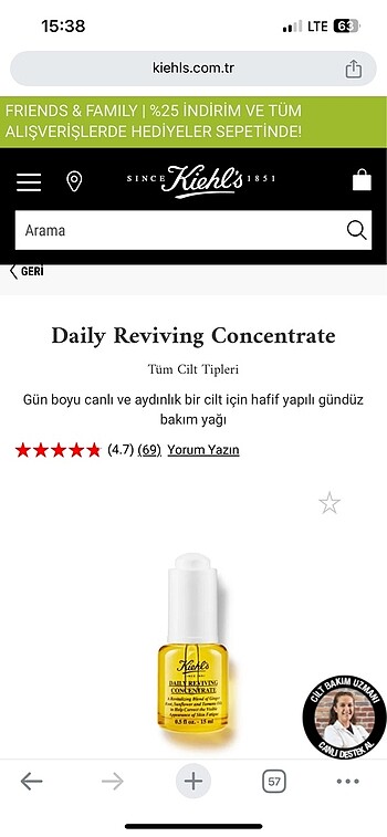 Kiehl's Kiehls gündüz bakım yağı