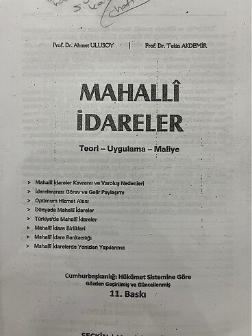  Beden Renk Mahalli idareler kitabı