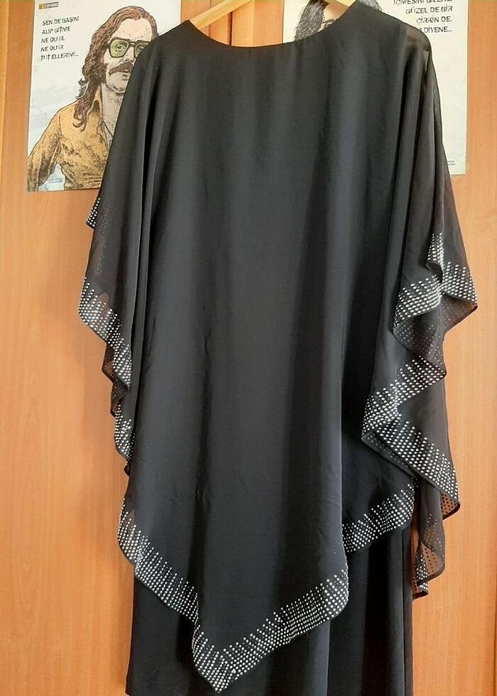 Abiye  Şifon siyah - Görsel 3
