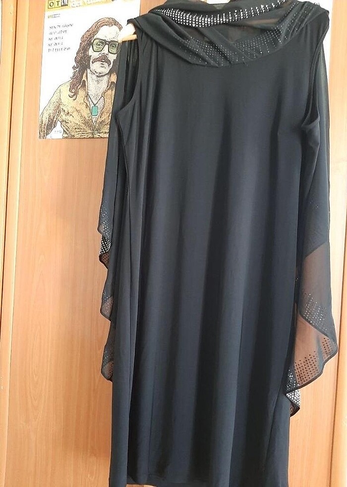 Abiye  Şifon siyah - Görsel 4