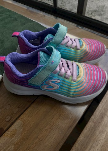 Kız Çocuk Bağcıklı ve Cırtlı Renkli Spor Ayakkabı - Görsel 5