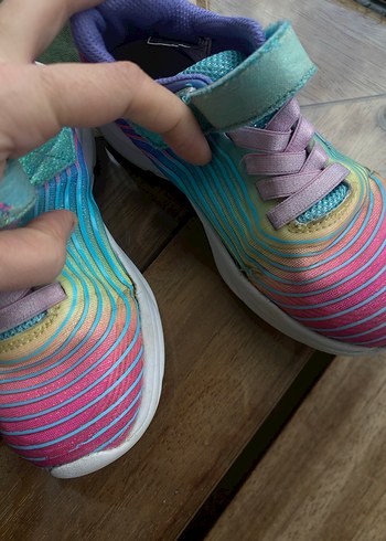 Kız Çocuk Bağcıklı ve Cırtlı Renkli Spor Ayakkabı - Görsel 3