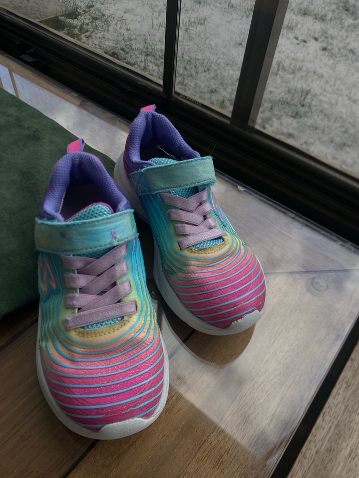 Kız Çocuk Bağcıklı ve Cırtlı Renkli Spor Ayakkabı - Görsel 2