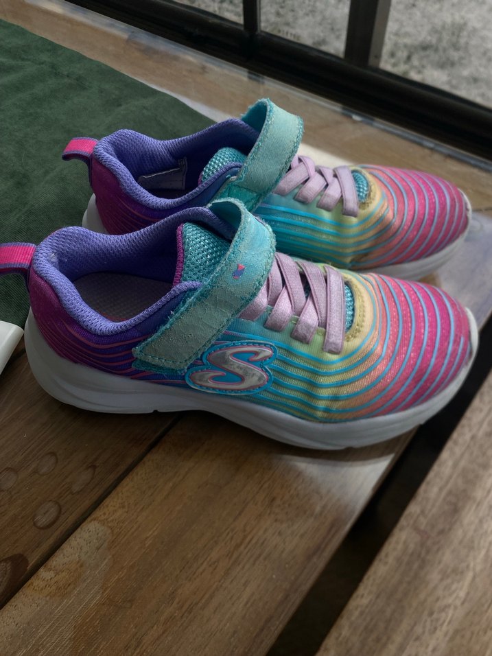 Kız Çocuk Bağcıklı ve Cırtlı Renkli Spor Ayakkabı - Görsel 5