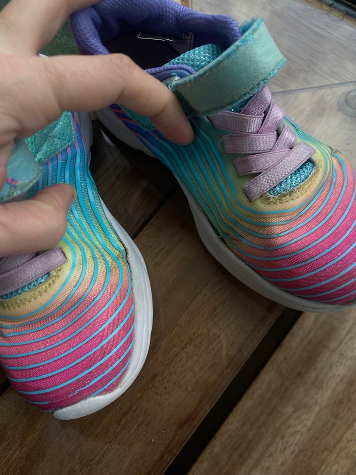 Kız Çocuk Bağcıklı ve Cırtlı Renkli Spor Ayakkabı - Görsel 3