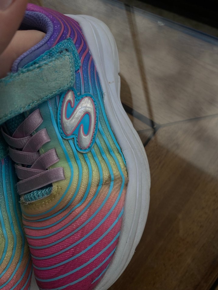 Kız Çocuk Bağcıklı ve Cırtlı Renkli Spor Ayakkabı - Görsel 4