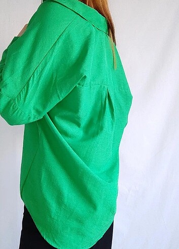 36 Beden Oversize yeşil gömlek 