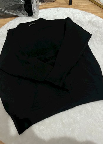 Siyah Kadın Uzun Kollu Sweatshirt Standart Bedendir