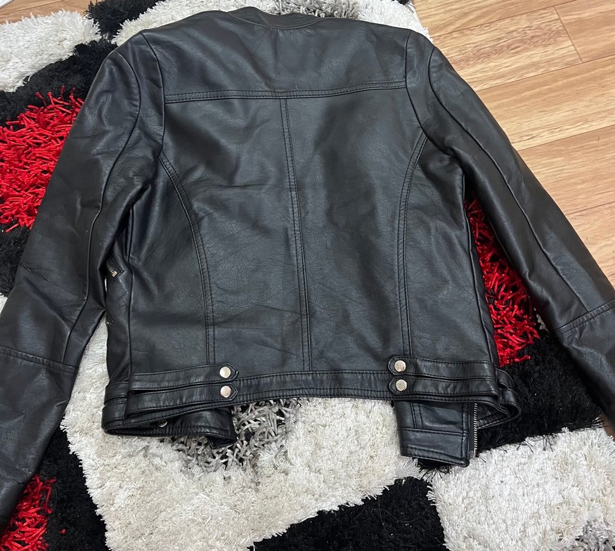 Siyah Deri Ceket Kadın - Görsel 2
