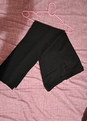 36 Beden siyah Renk Bilek boy siyah kumaş pantalon
