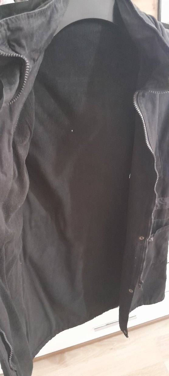 Fermuarlı ve Düğmeli Siyah Midi Street Style kaban - Görsel 3