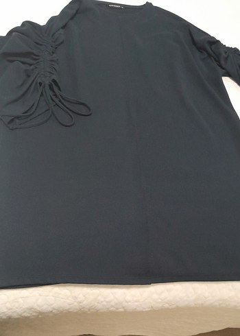 Drapeli Siyah Hamile Tunik - Görsel 2