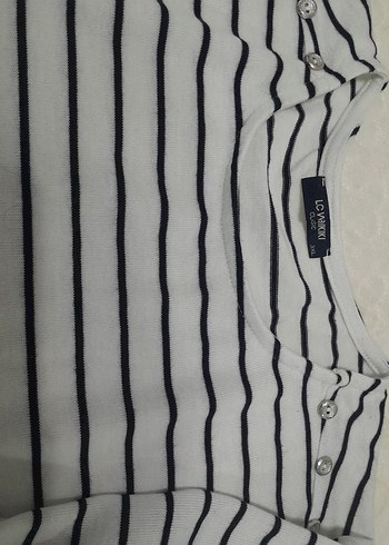 Uzun Kollu Çizgili Kadın Bluz - Görsel 2