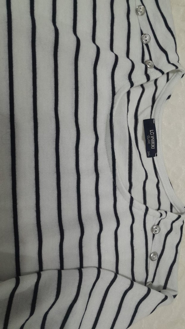 Uzun Kollu Çizgili Kadın Bluz - Görsel 2