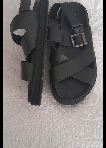 Erkek Siyah Tokalı Kauçuk Sandalet