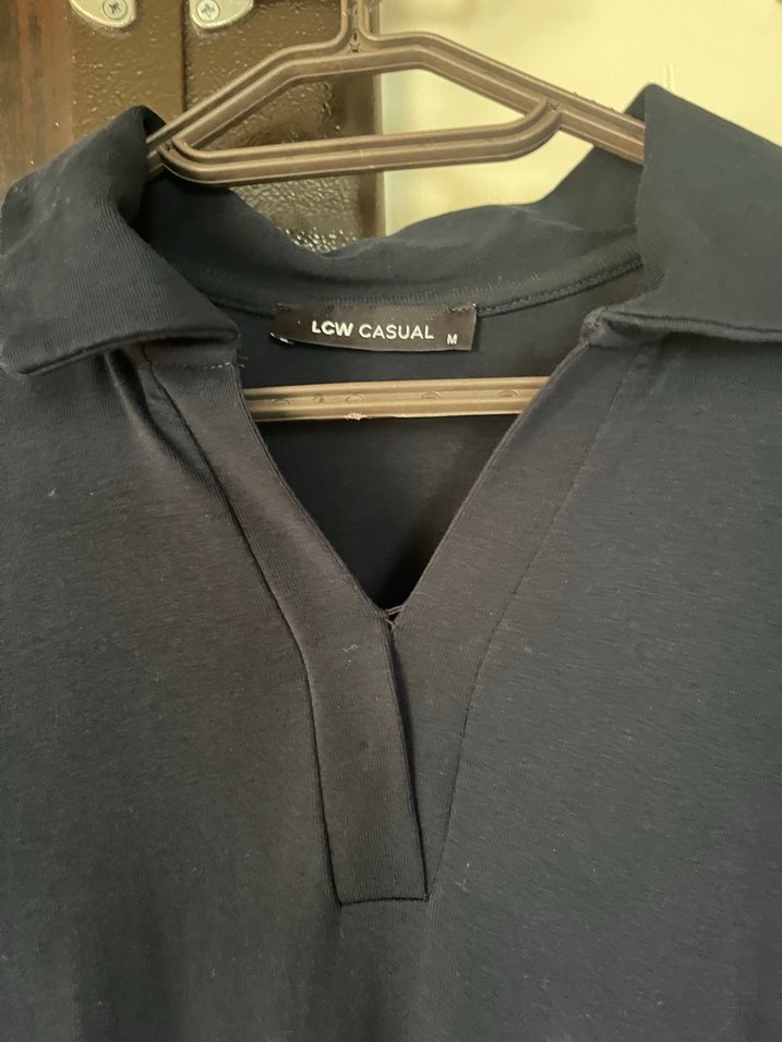 Uzun Kollu Lacivert Yırtmaçlı Uzun Elbise - Görsel 3