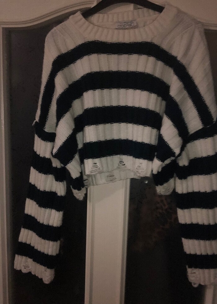 crop kazak yırtıklı detaylı - Görsel 3