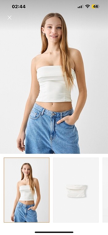 Bershka saten şık crop