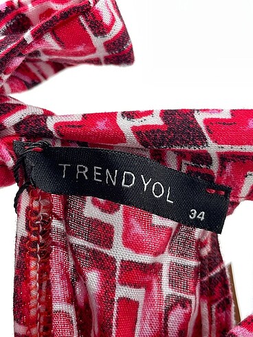 34 Beden kırmızı Renk Trendyol & Milla Uzun Tulum %70 İndirimli.