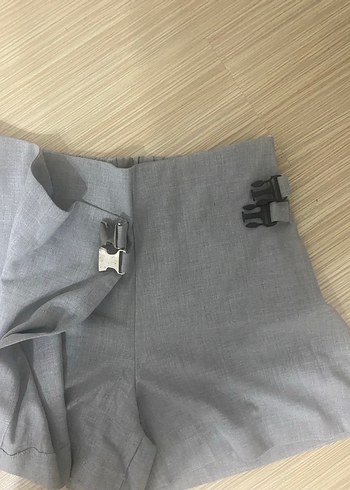 Diğer Gri Kemerli şort Etek