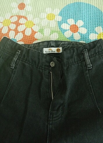 Siyah kot pantolon, mom jean