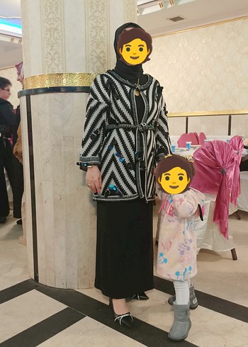 Bohem Etnik Desenli Siyah Triko Ceket