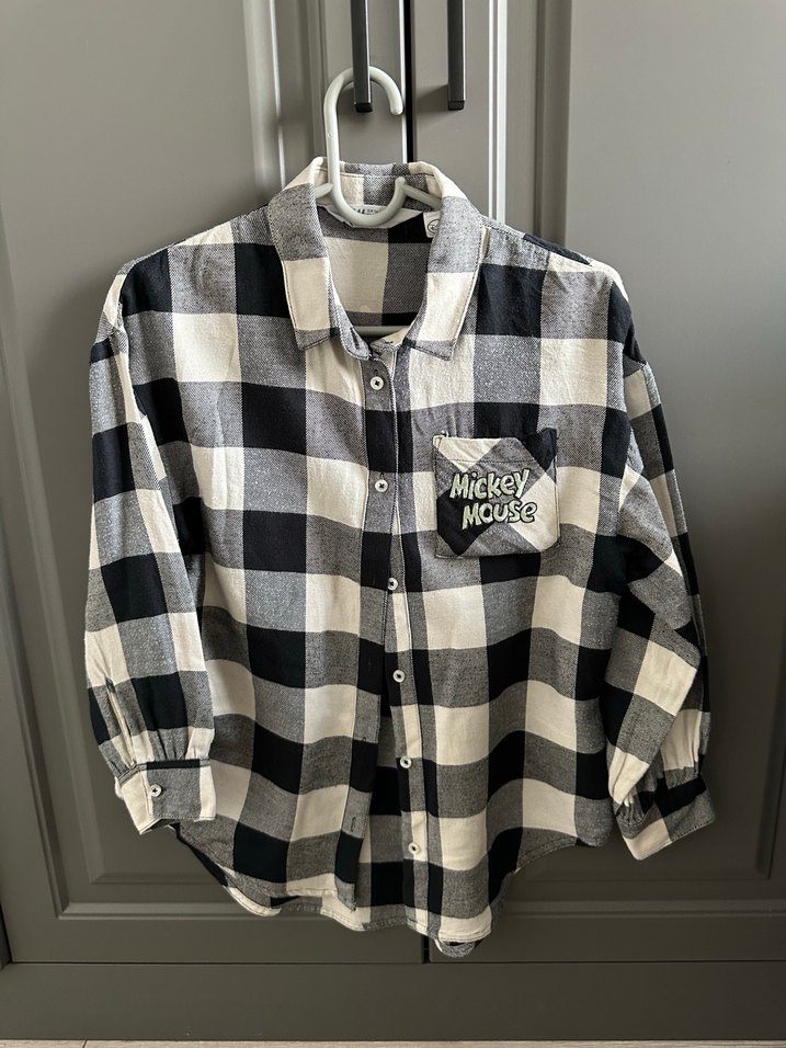 Düğmeli Beyaz kız çocuk Gömlek - Görsel 2