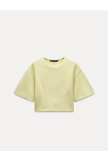 Zara Tereyağı sarısı crop etek takım