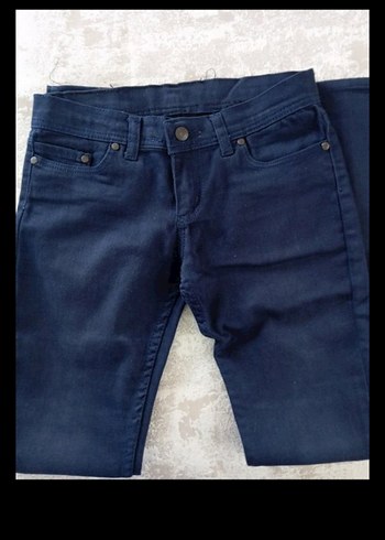 Lacivert Kadın Normal Boy Denim Pantolon - Görsel 3