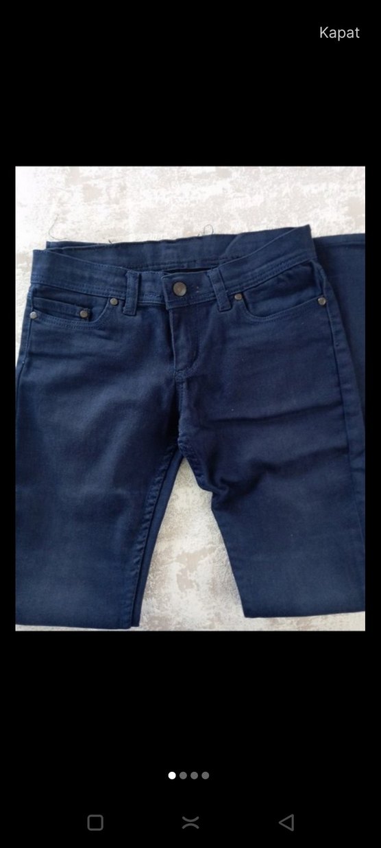 Lacivert Kadın Normal Boy Denim Pantolon - Görsel 3