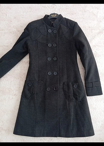 Düğmeli füme Kadın Kaban - Görsel 3