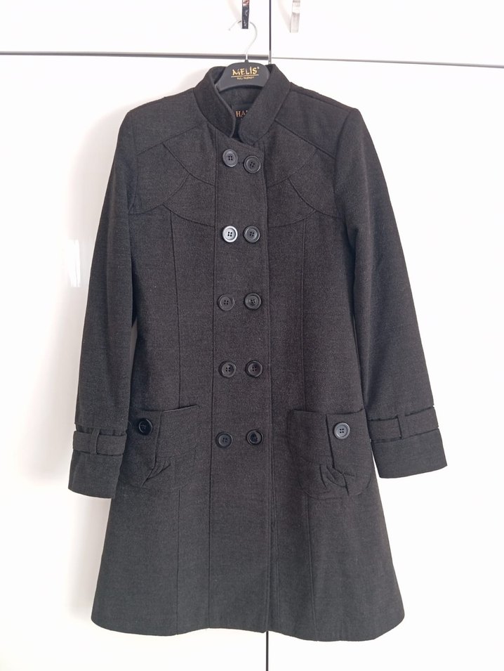 Düğmeli füme Kadın Kaban - Görsel 2