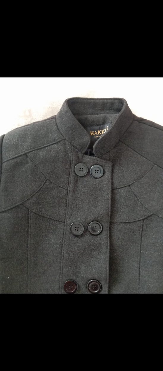 Düğmeli füme Kadın Kaban - Görsel 5