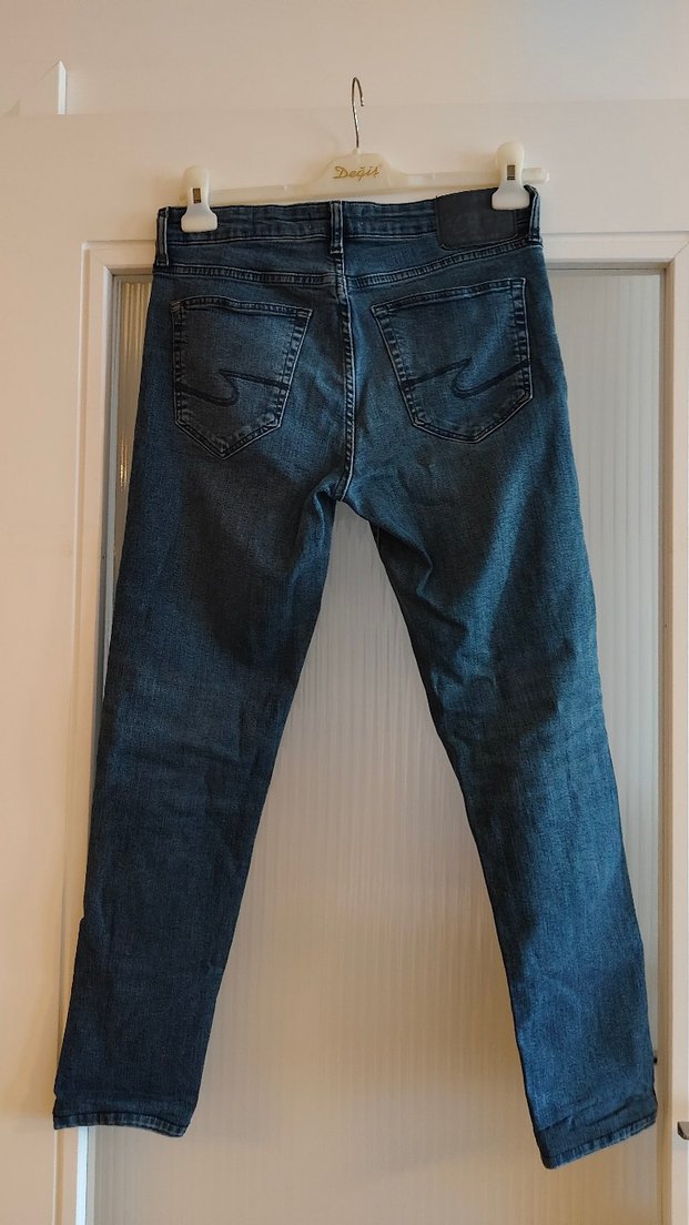 Mavi Gri Erkek Denim Jean - Görsel 2