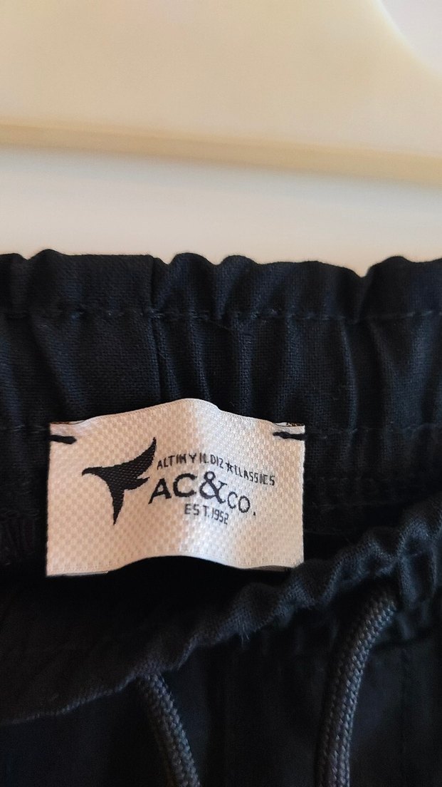 Beli Bağlamalı Yan Cepli Esnek Jogger Siyah Pantolon - Görsel 2