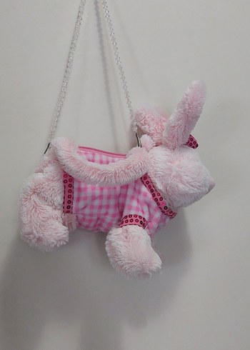 Beden Pembe Peluş Tavşan Çanta