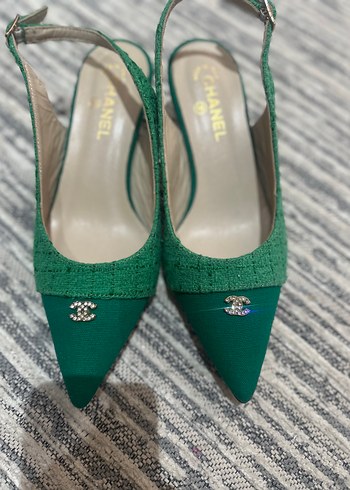 Chanel Yeşil Kadın Stiletto Klasik Ayakkabı