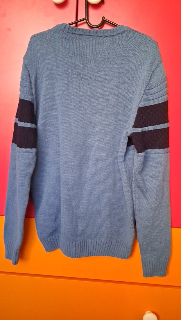 Mavi Erkek Triko Bisiklet Yaka Kazak - Görsel 4