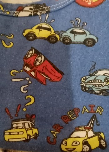 Renkli Baskılı Mavi Çocuk Atlet - Görsel 5