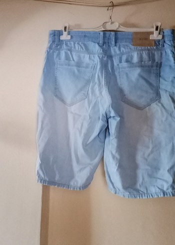 Düğmeli Mavi Erkek Kot Şort - Görsel 3