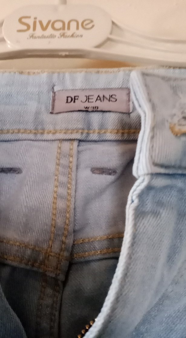 Düğmeli Mavi Erkek Kot Şort - Görsel 2