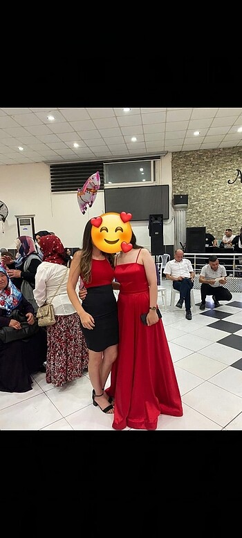 m Beden kırmızı Renk Abiye elbise