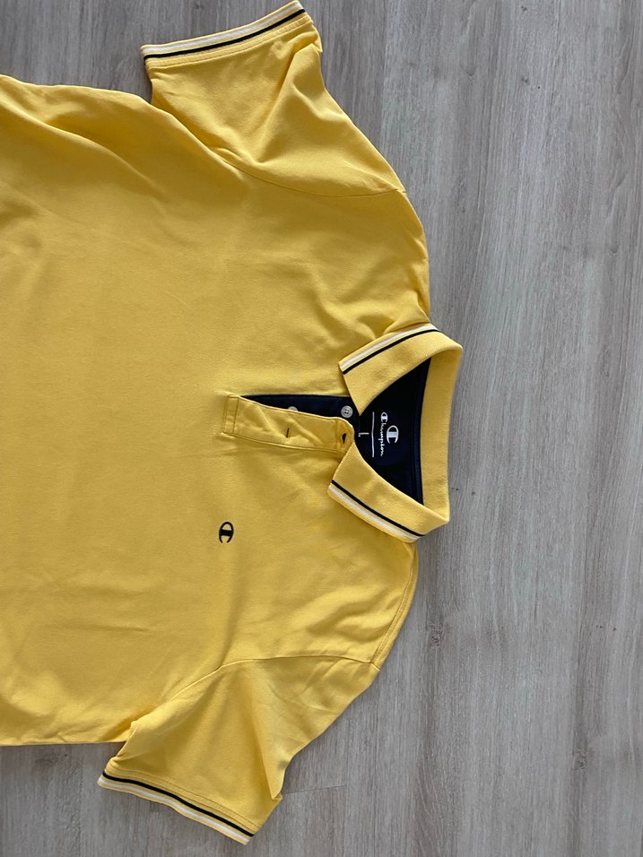 Sarı Kısa Kollu Polo Tişört - Görsel 3