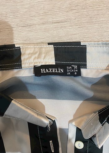 Düğmeli Çizgili Uzun Kollu Kadın Gömlek - Görsel 2