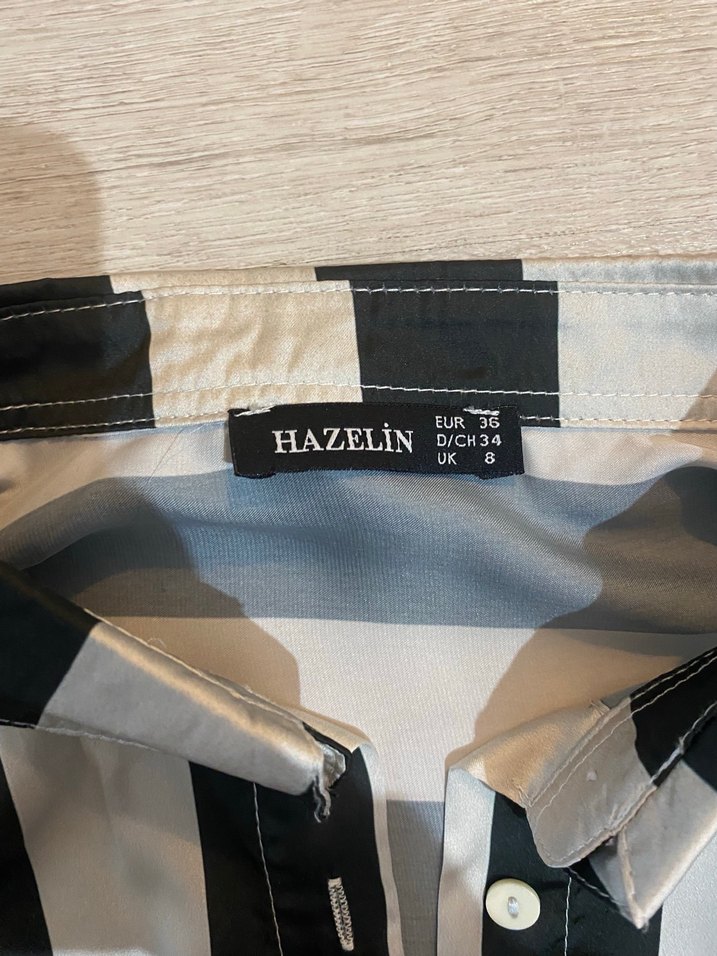 Düğmeli Çizgili Uzun Kollu Kadın Gömlek - Görsel 2