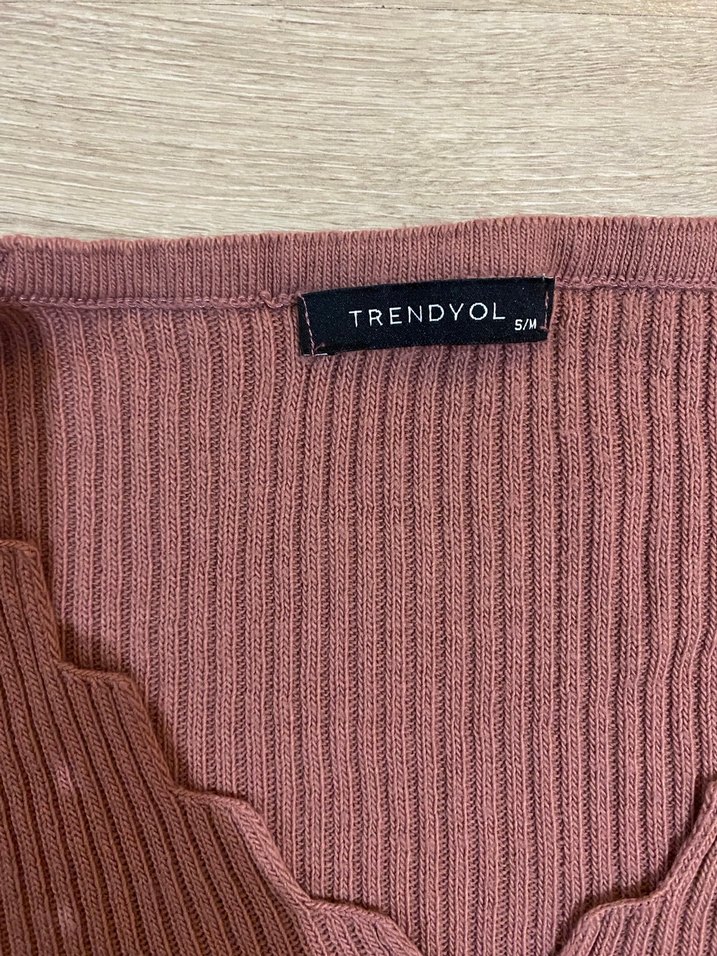 Uzun Kollu V Yaka Triko Kadın Kazak - Görsel 2
