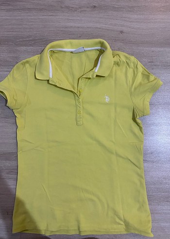 Sarı Düğmeli Polo Yaka Kısa Kollu Tişört - Görsel 3