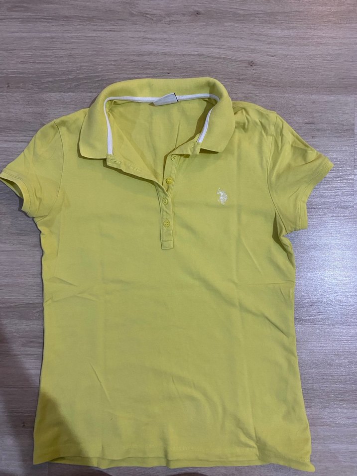 Sarı Düğmeli Polo Yaka Kısa Kollu Tişört - Görsel 3